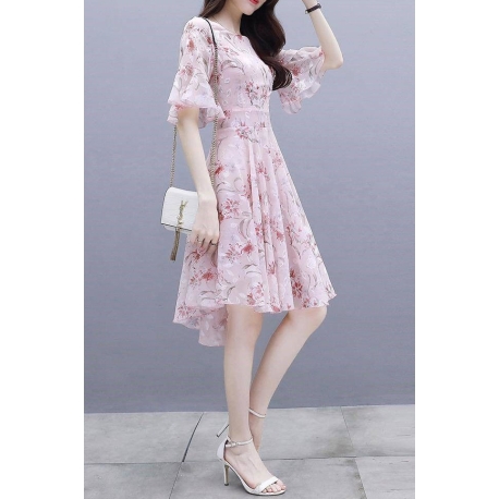 dress chiffon wanita korea D8088