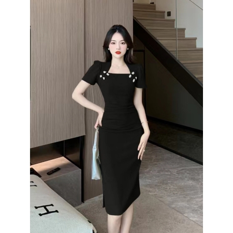 dress pesta wanita korea import  D8092