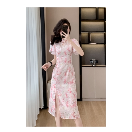 dress cheongsam wanita korea import  D8098