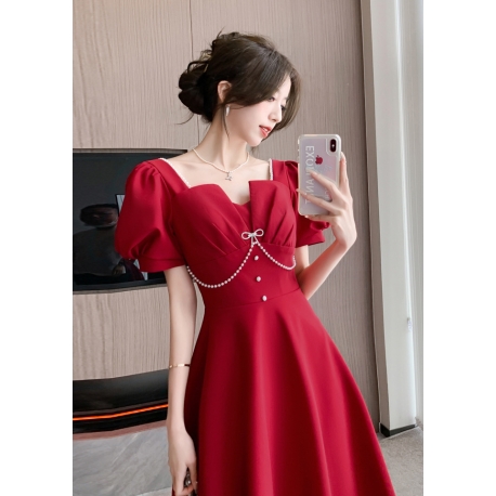 dress pesta wanita korea import  D8091