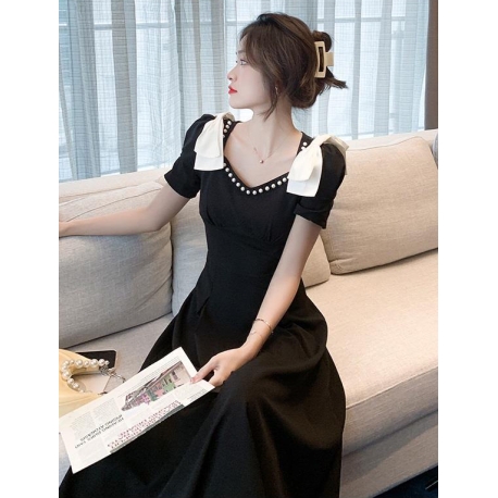 dress pesta wanita korea import  D8101