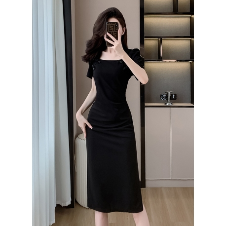 dress pesta wanita korea import  D8093