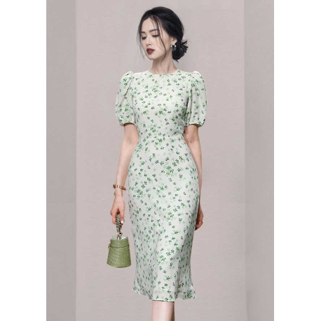 midi dress wanita korea D8045