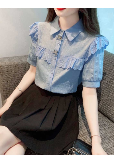 kemeja lengan pendek wanita korea T8258