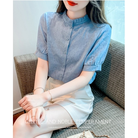 blouse wanita korea berkancing T8345