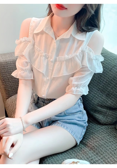 kemeja wanita korea lengan bolong T8351