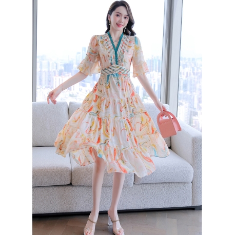 dress wanita korea D7936