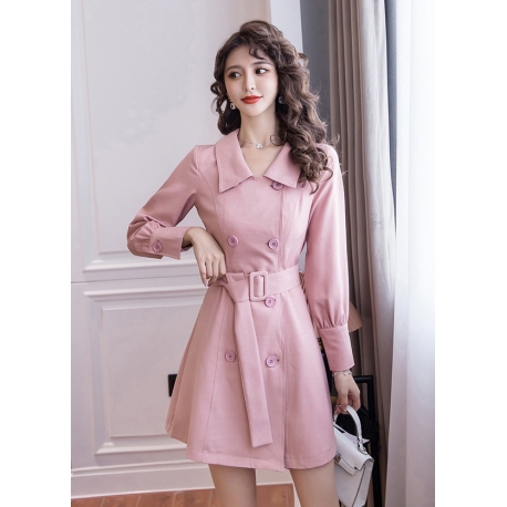 dress wanita korea berkerah  D8104