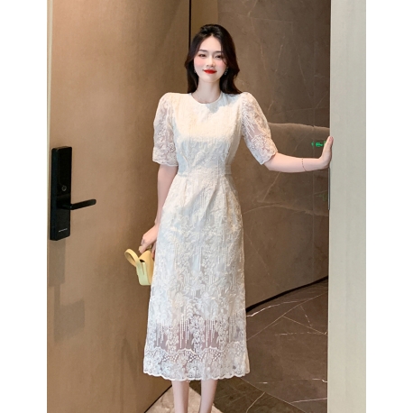 midi dress wanita korea D8173