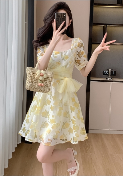 dress pesta wanita korea import  D8132