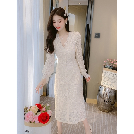 dress brukat  wanita korea import D8136