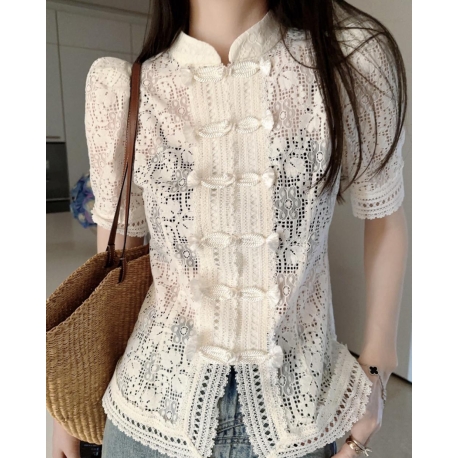 blouse brukat wanita korea import T8321