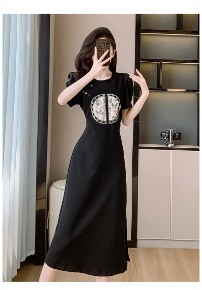 midi dress wanita korea D7543