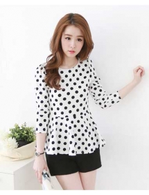 blouse polkadot T2291