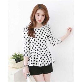 blouse polkadot T2291