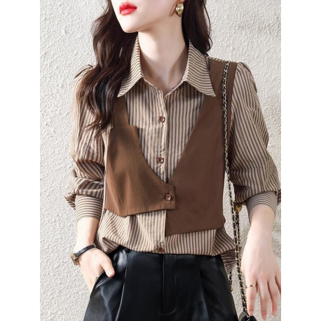 kemeja wanita lengan panjang korean style T8395