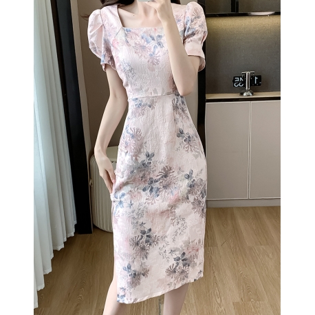 dress wanita korea lengan pendek D8196