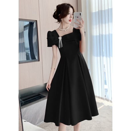 midi dress pesta wanita korea D8197