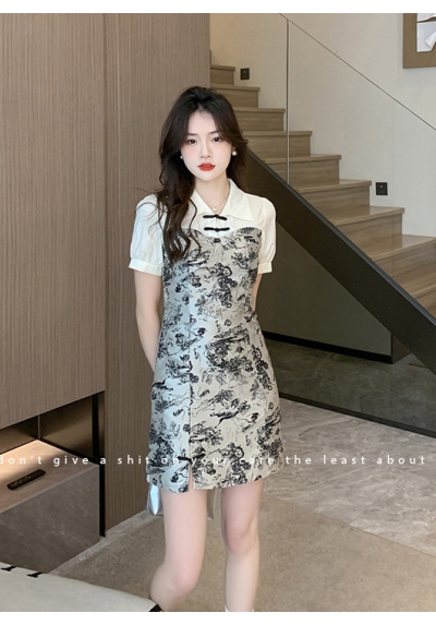 midi dress pesta wanita korea D8197