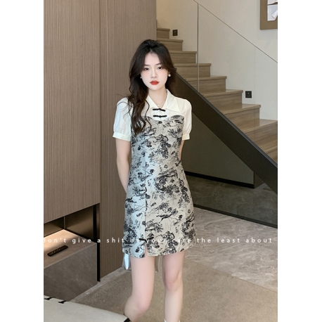 midi dress pesta wanita korea D8197