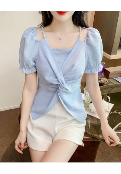 blouse wanita korea v-neck T8343