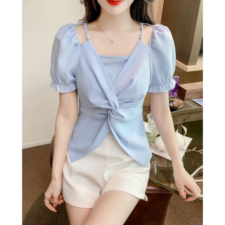 blouse wanita korea v-neck T8343