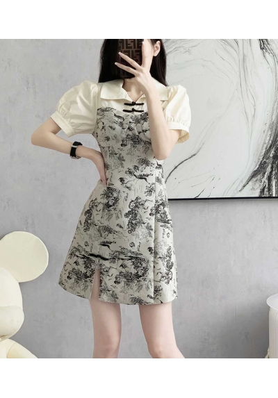 dress wanita korea import berkerah D8199