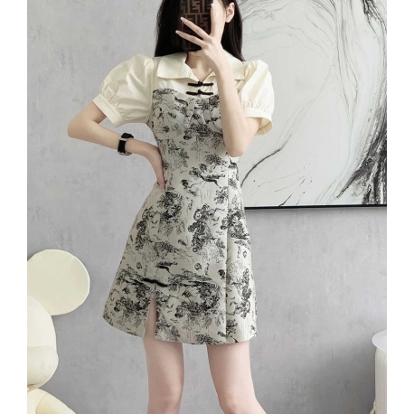 dress wanita korea import berkerah D8199