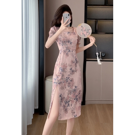 dress wanita korea lengan pendek D8196