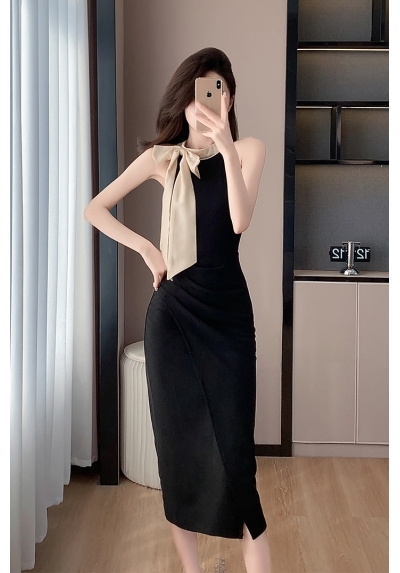 midi dress pesta wanita korea import D8158