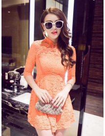 dress brukat kerah shanghai D2405