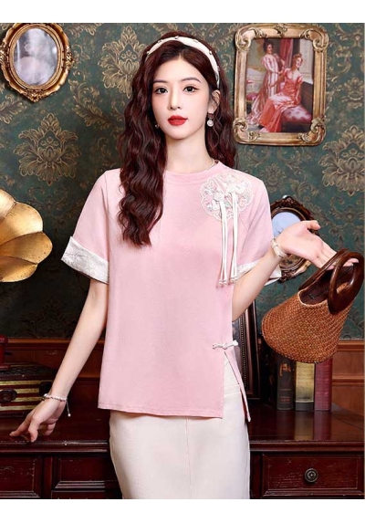 blouse cheongsam merah import  T8468