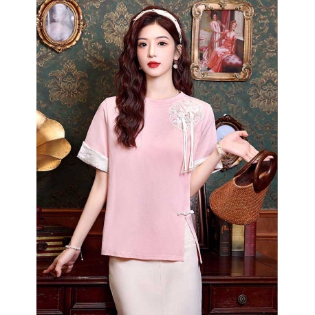 blouse cheongsam merah import  T8468