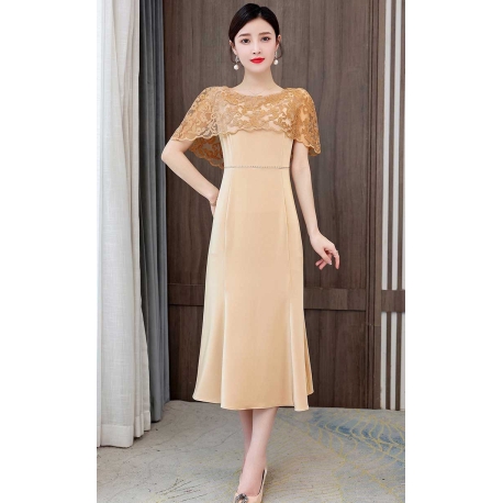 midi dress wanita korea D8227