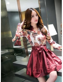 dress wanita motif batik D2432