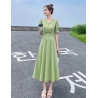 midi dress wanita korea D8283