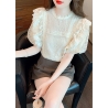 blouse brukat wanita korea import  T8495