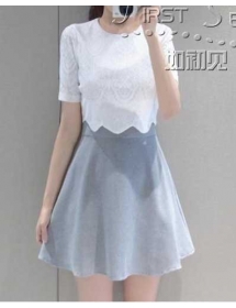 dress wanita korea D2457