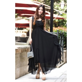 long dress hitam D736