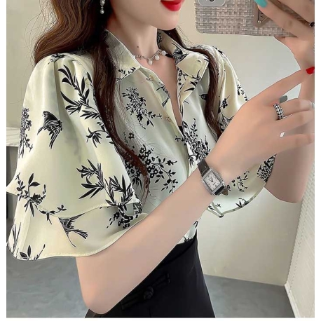 kemeja kerja wanita korea import motif pitaT8530