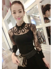 blouse brukat lengan panjang T2414