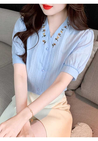 blouse v-neck wanita korea import T8534