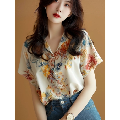 kemeja wanita korea import  T8545