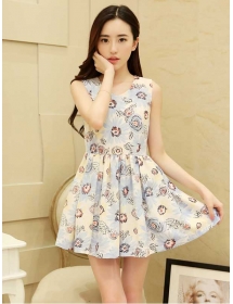 dress motif bunga D2482