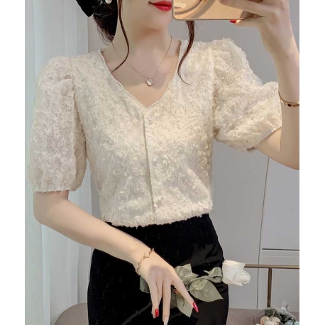 blouse brukat wanita korea T8501