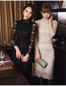 dress brukat korea D2486