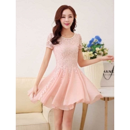 dress brukat model korea D2530