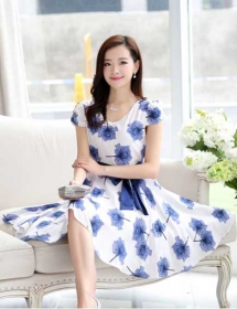 dress wanita korea D2538