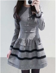 dress wanita korea D2670