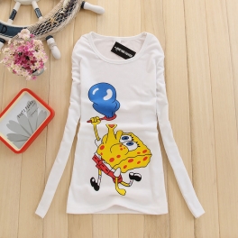 kaos spongebob lengan panjang t826